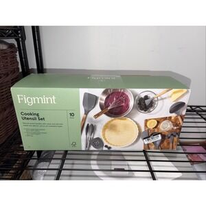 Figment- 10pc Wood/Nylon Kitchen Utensil Set Gray - New